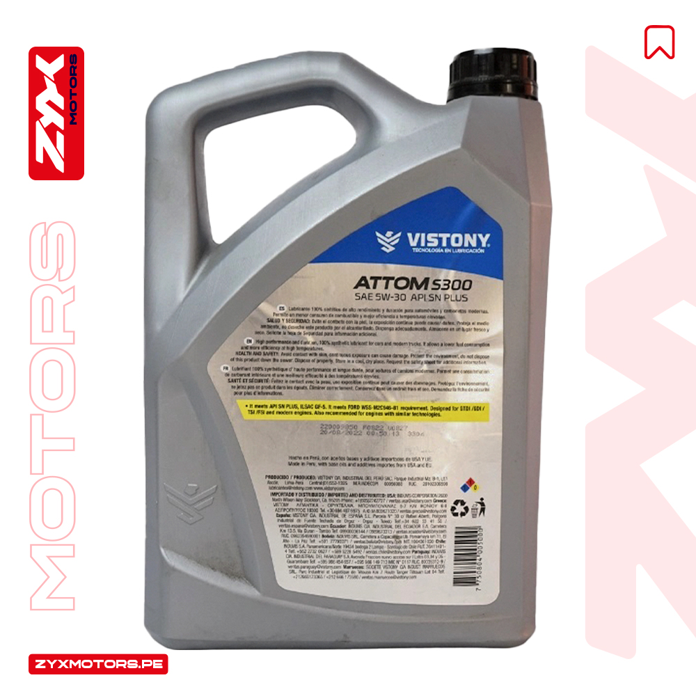 ACEITE VISTONY ATTOM 5W30 - Imagen 2